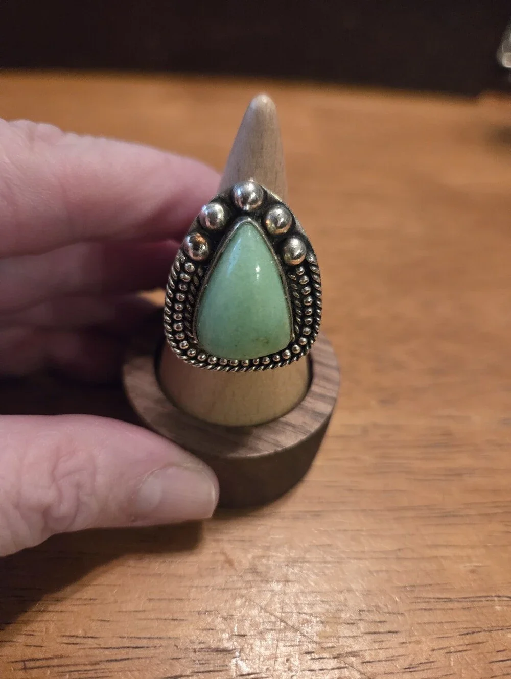 Sterling Silver Brazilian Chrysoprase Adjustable Ring